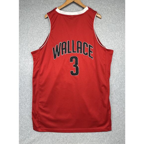 Big Ben Wallace 3 Vintage #3 Detroit Pistons Red Mesh Basketball Jersey (XL) - Picture 10 of 12